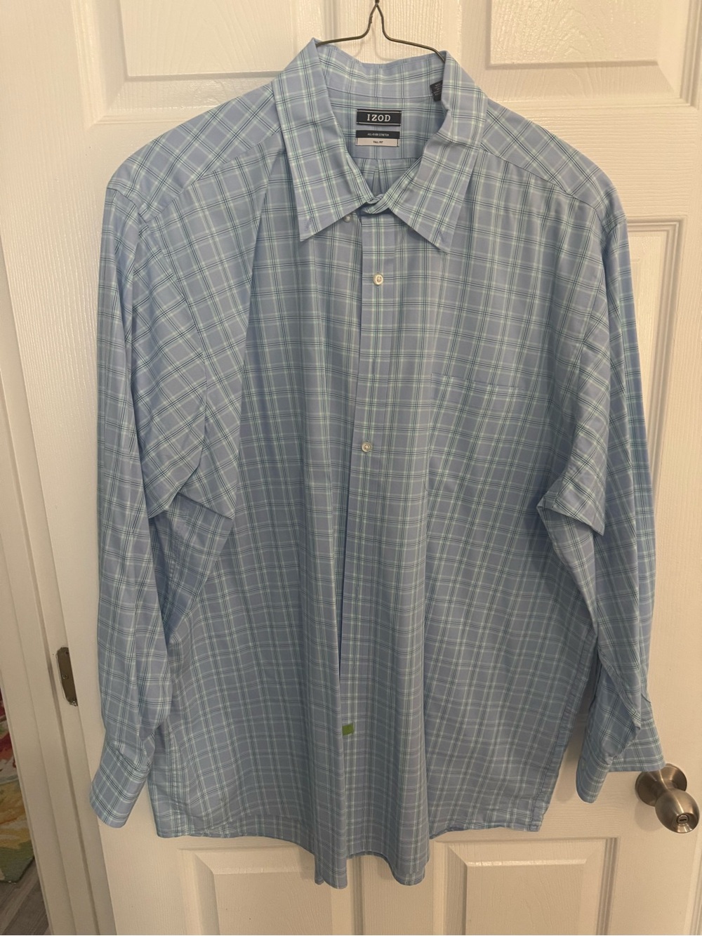 Izod Light Blue Plaid Men’s Dress Shirt